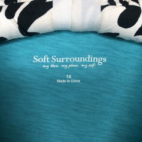 Soft Surroundings Danielle Button Top 3/4 Sleeve Turquoise Size 1X - Picture 11 of 14